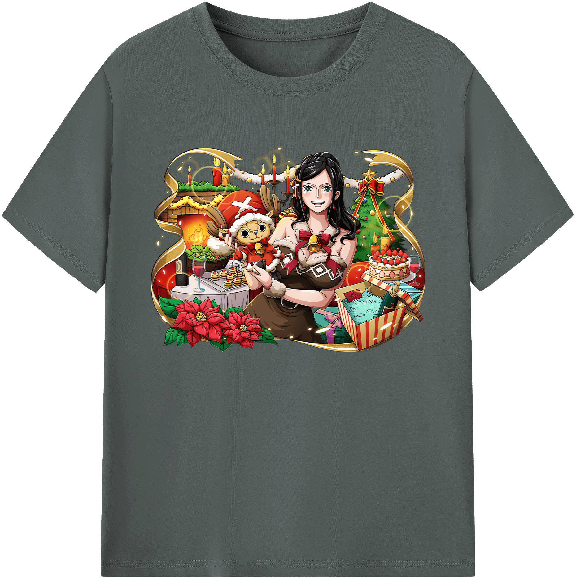 ワンピース ニコ・ロビン ONE PIECE Nico Robin 綿100％ メンズ半袖Tシャツ｜肌触りやわらか＆通気性